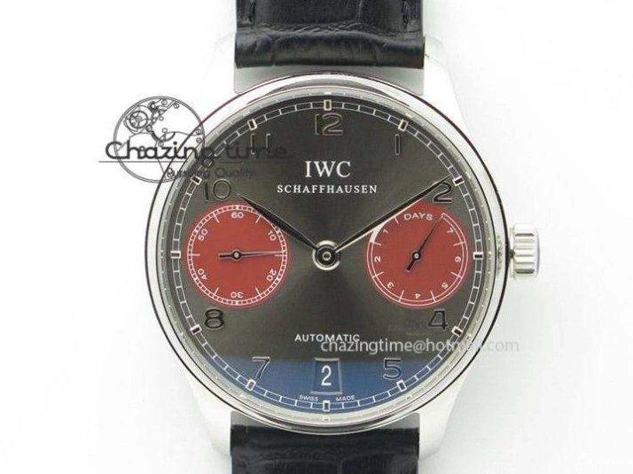 MIROTIME 0719 Supportive Portuguese Chrono IW371431 ZF 1:1 Best Edition Gray Dial On Brown Leather Strap A79350 (Slim Movement) 7261